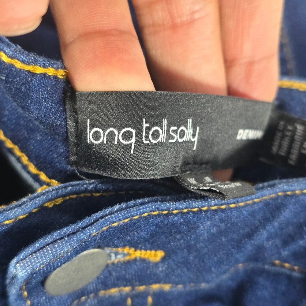 Long Tall Sally Womens Skinny Jeans Indigo Blue Dark Wash 36 Inseam US 14 13599 - Picture 7 of 10